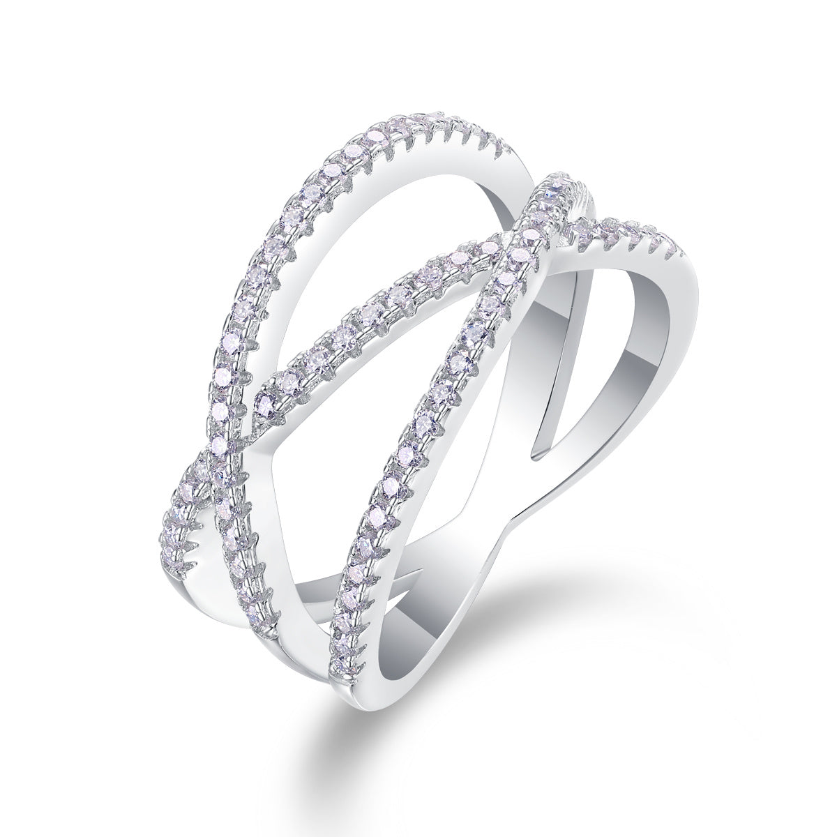Silver Plated 80-Stone Cubic Zirconia Ring product image