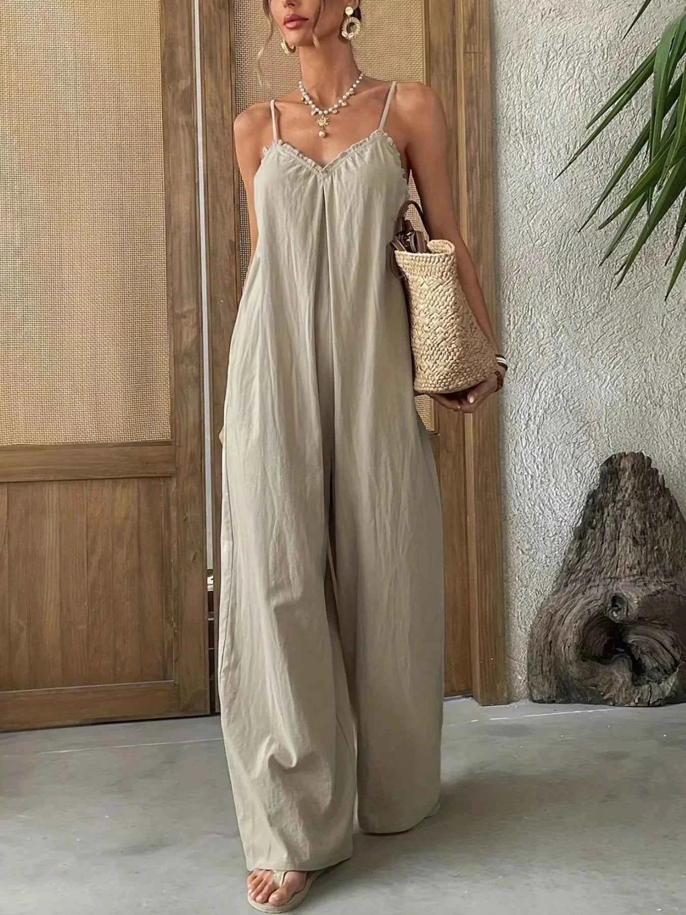 Sleeveless wide leg casual jumpsuit — additional view 2
