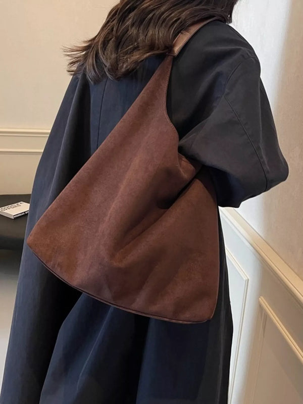 Solid color suede tote bag — additional view 10