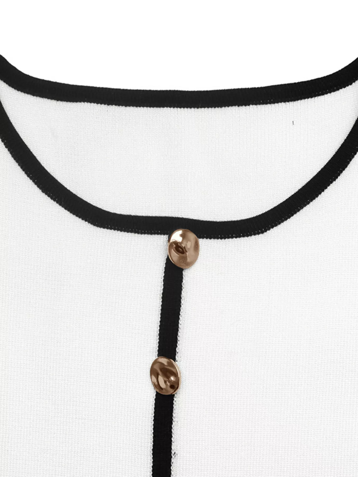 Contrast Trim Button Decor Knit Top, product view 7