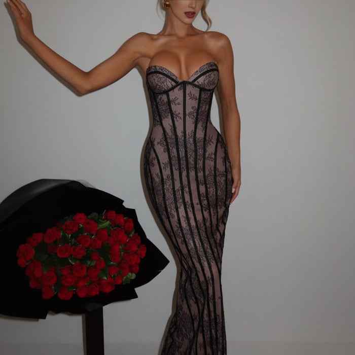 Lace off-shoulder bodycon dress — additional view 4