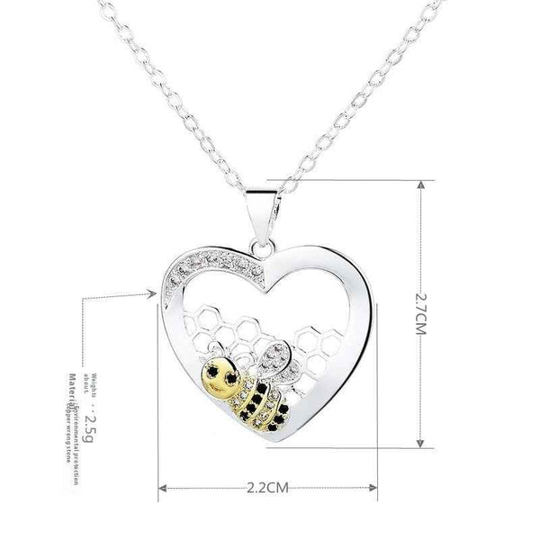 Sunflower and bee heart necklace — additional view 4