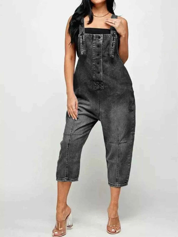Plus size denim overalls with pockets — additional view 11