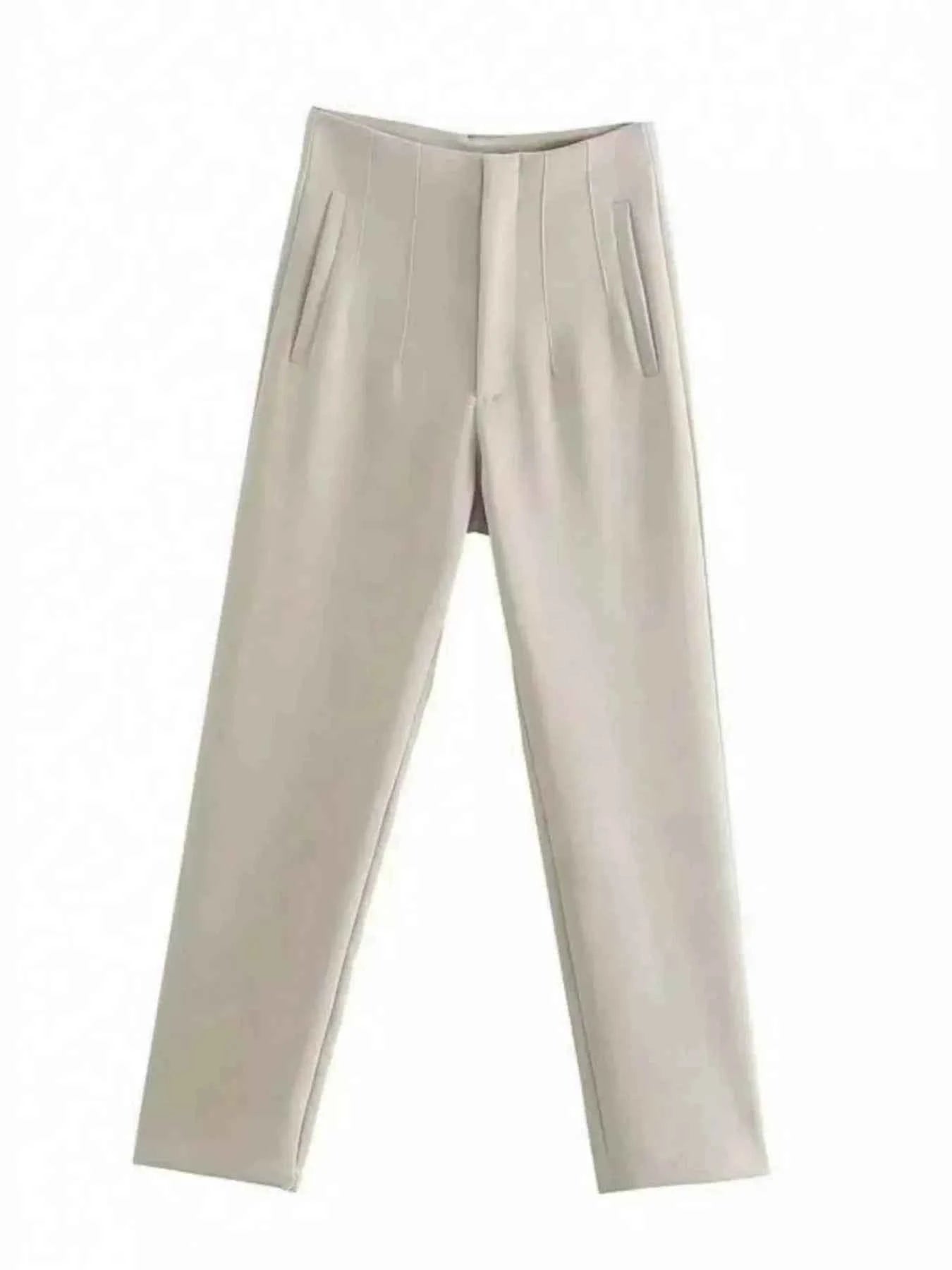 High-waisted straight-leg pants — additional view 3