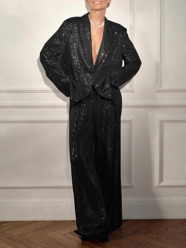 Women’s Sequin Blazer Pantsuit, product view 7