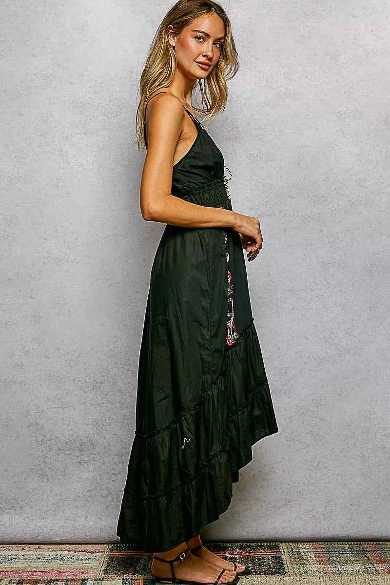 Embroidered midi cami dress — additional view 4