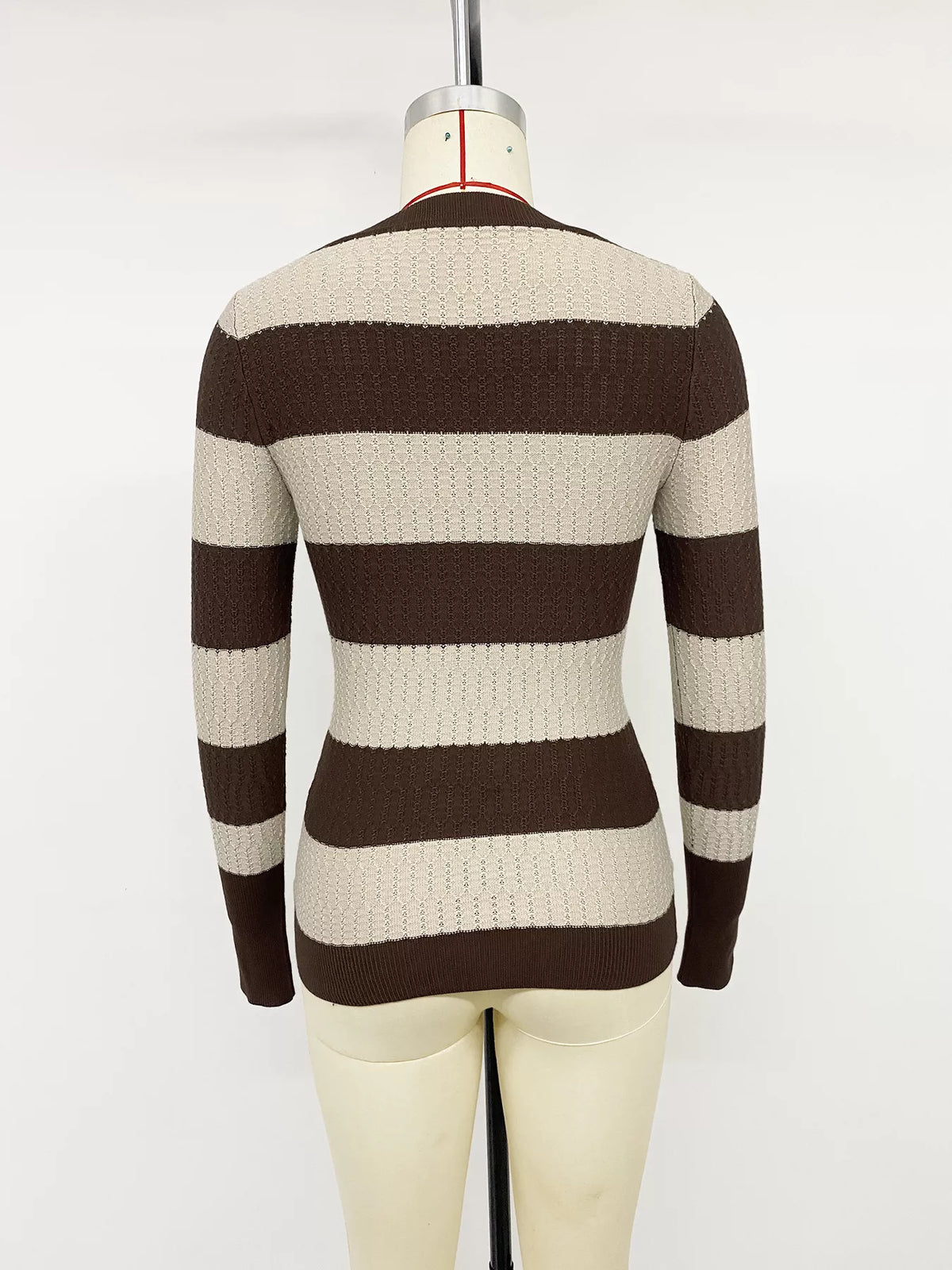 Striped V-Neck Knit Top, product view 7