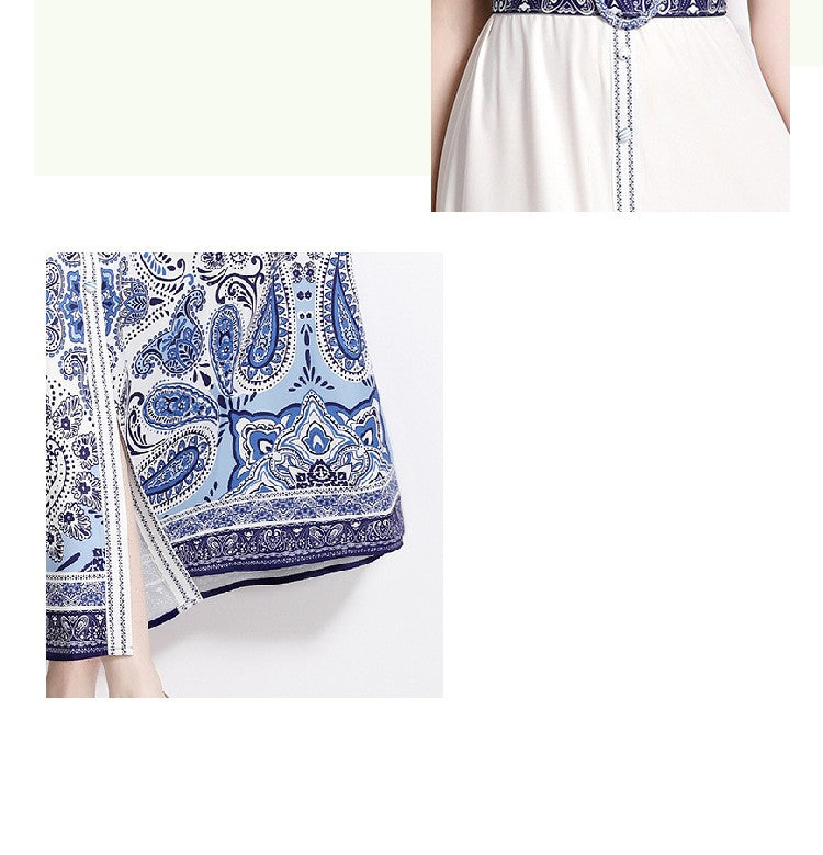 Women's Printed Belted Maxi Dress, alternate product view