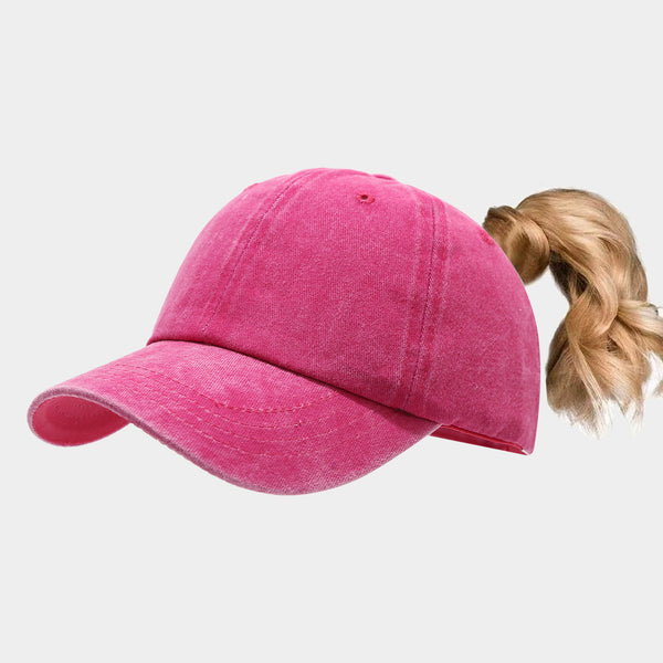 Rose Red ponytail sports sun hat for women