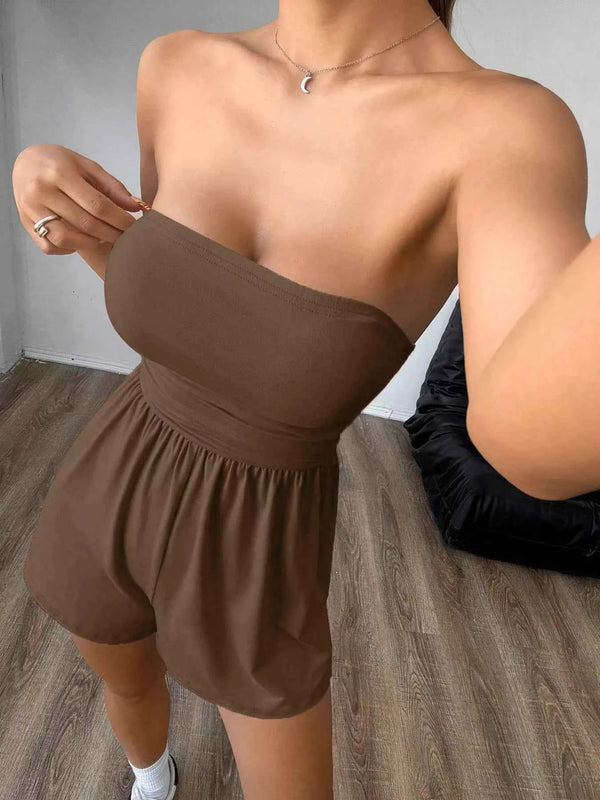 Flattering Ruched Waist Romper-Romper-Splashis-Splashis