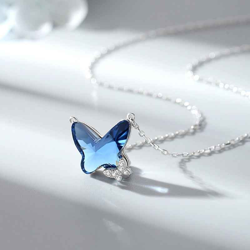 Sapphire blue cubic zirconia necklace — primary view
