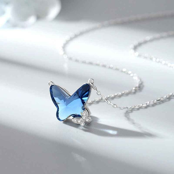 Sapphire blue cubic zirconia necklace — primary view