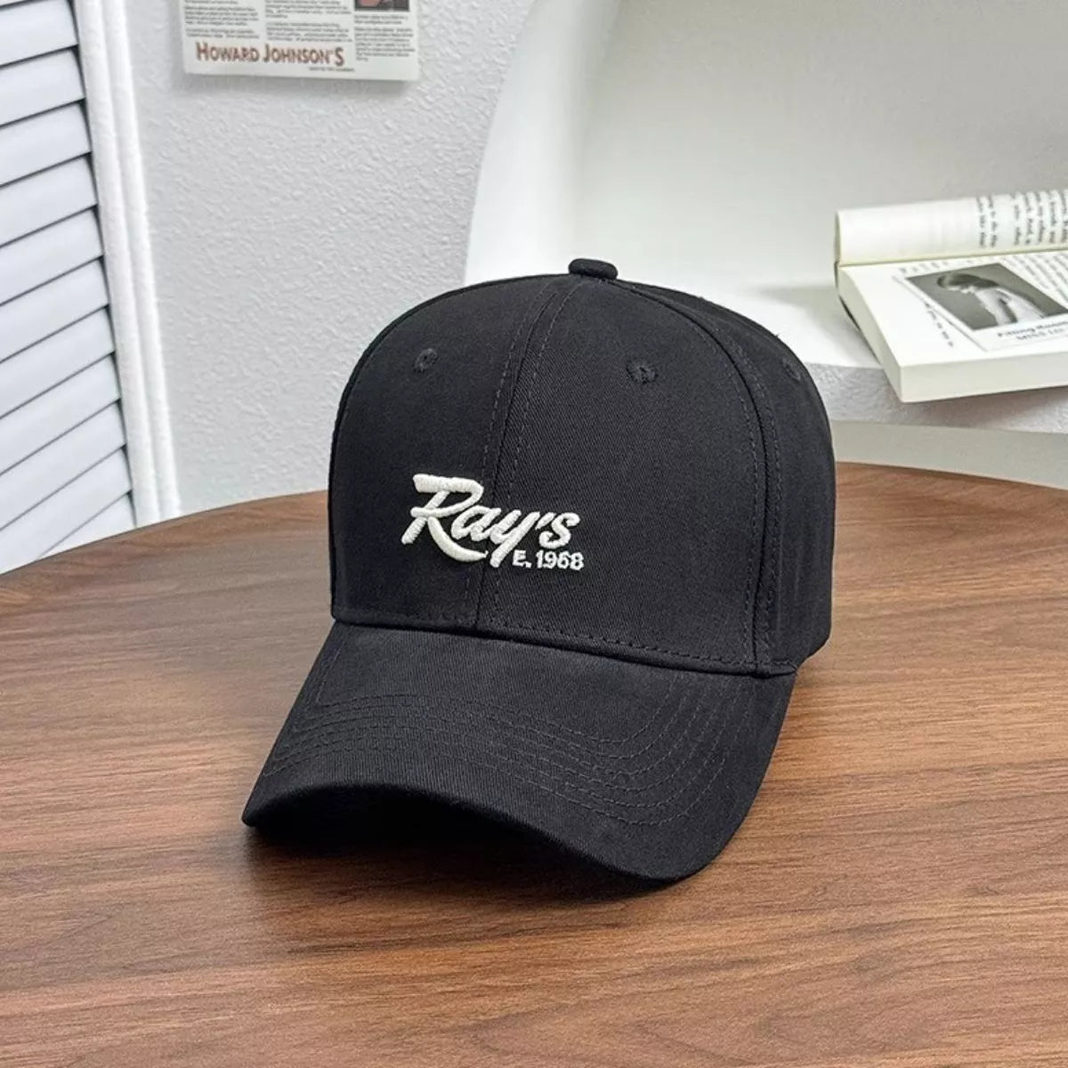 Embroidered baseball cap in blush pink — additional view 5