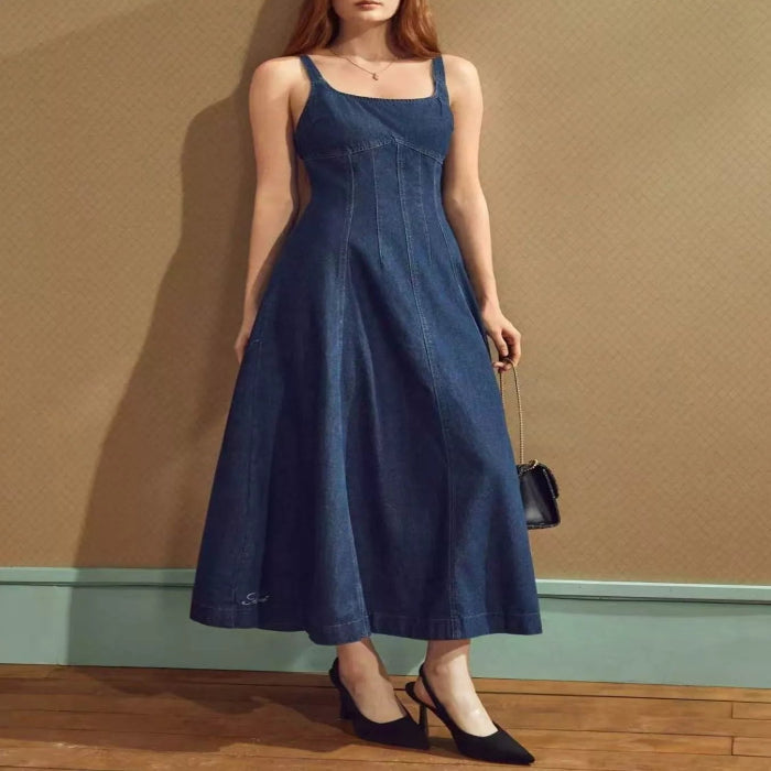 Square Neck A-Line Denim Dress — primary view Immagine principale del prodotto