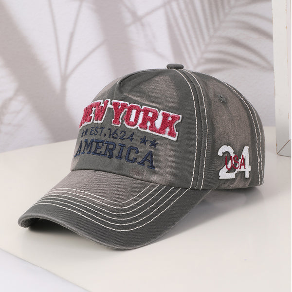 Grey embroidered lettering baseball cap