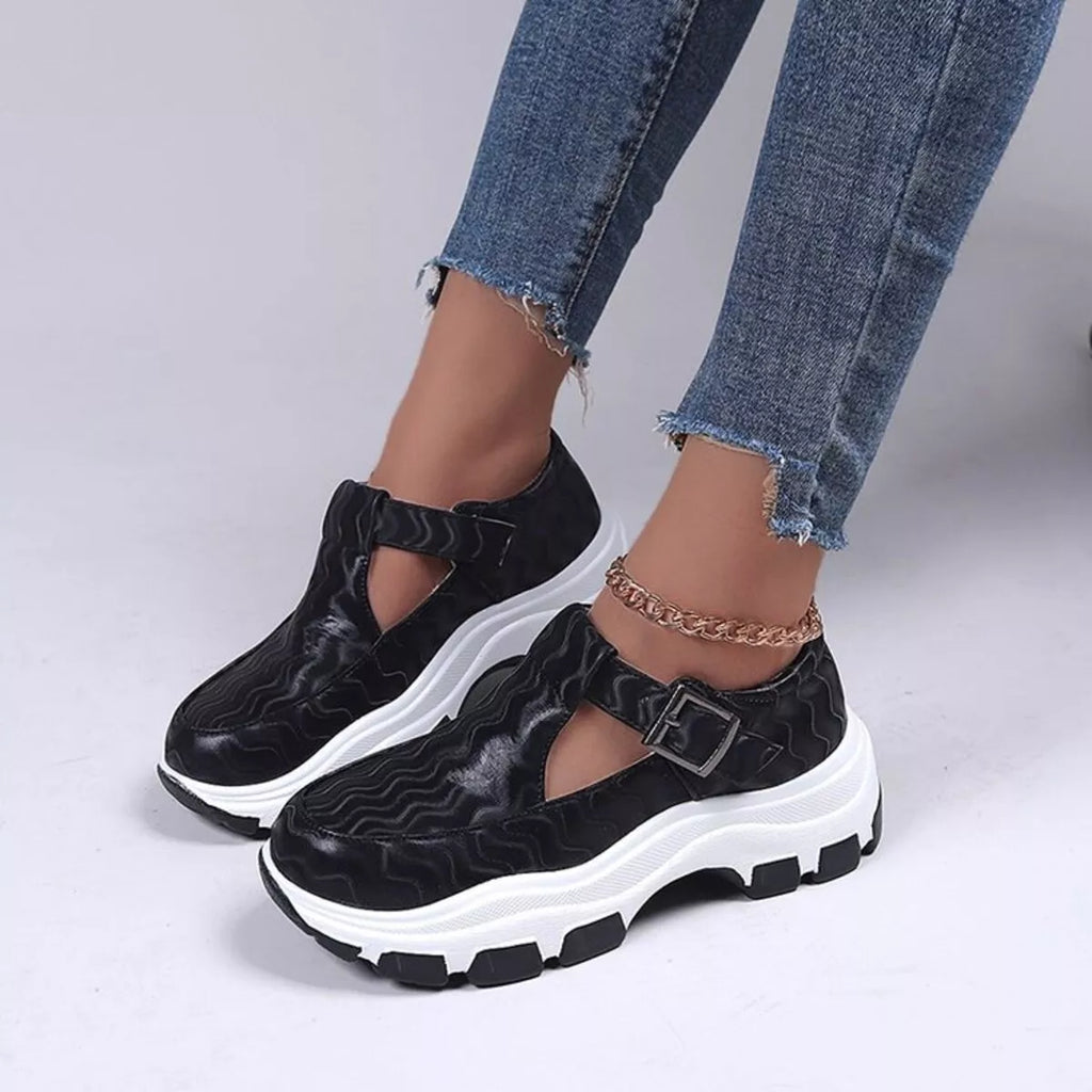 Round toe platform sneakers — additional view 3