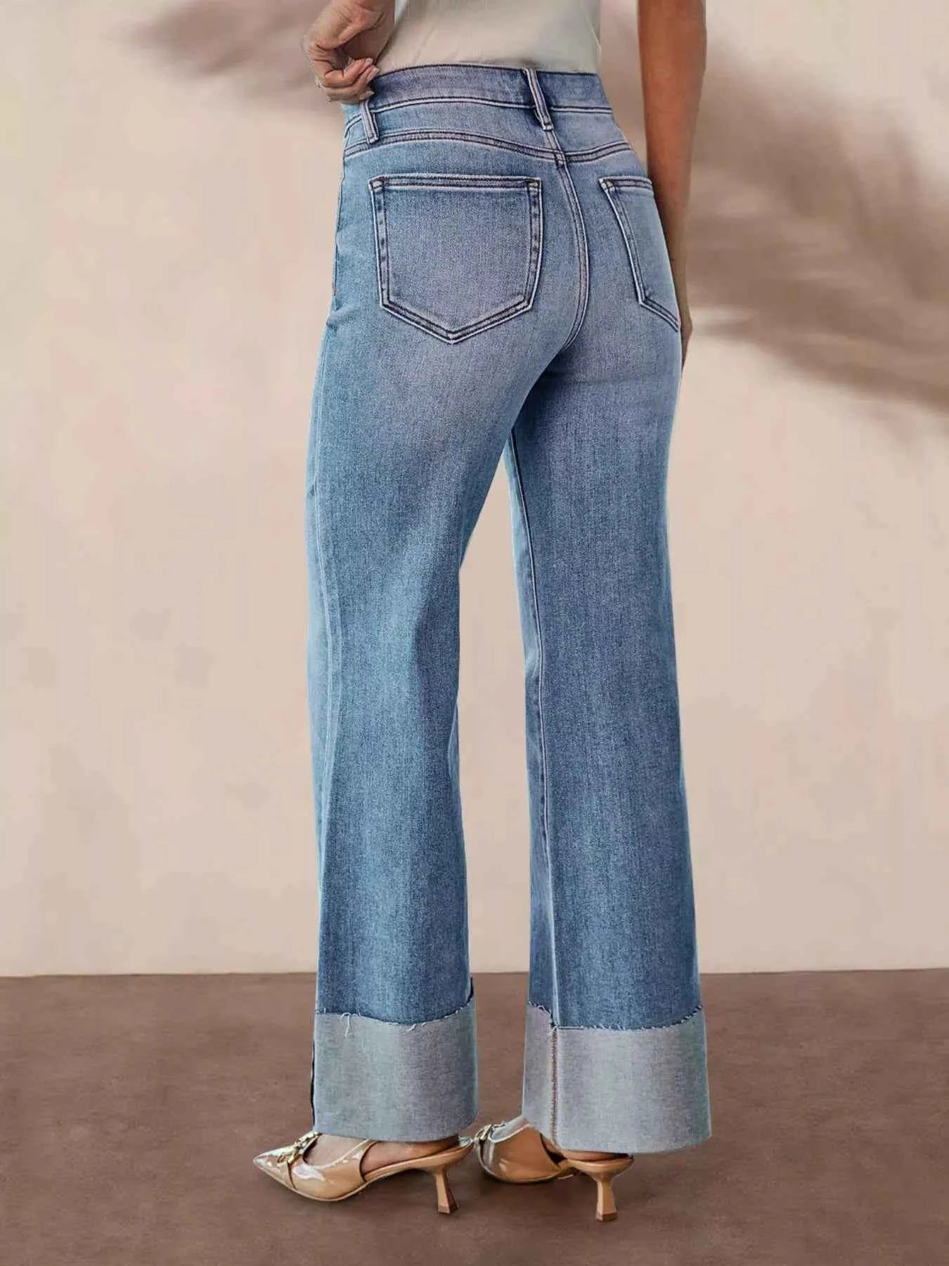 High-waisted distressed flare jeans — additional view 5
