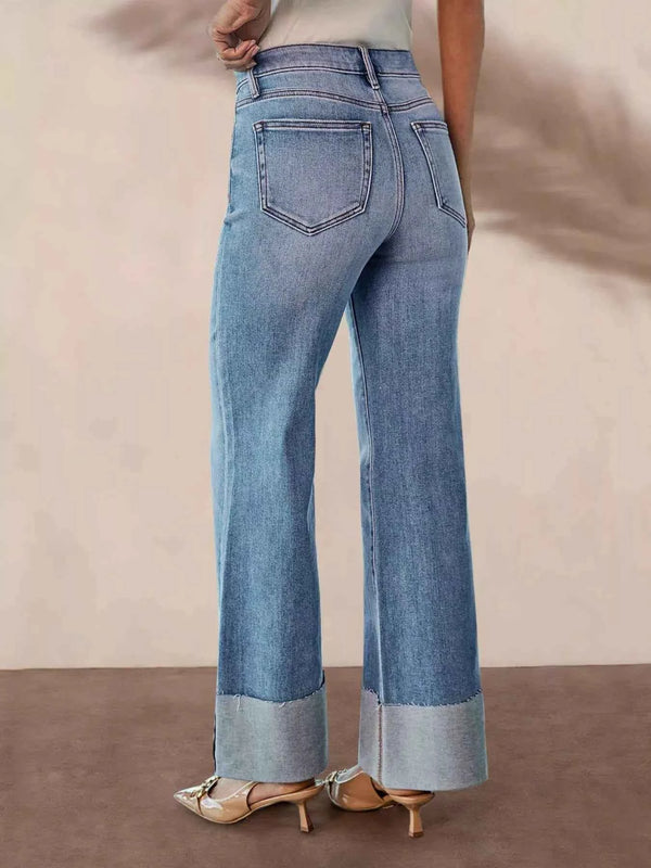 High-waisted distressed flare jeans — additional view 5
