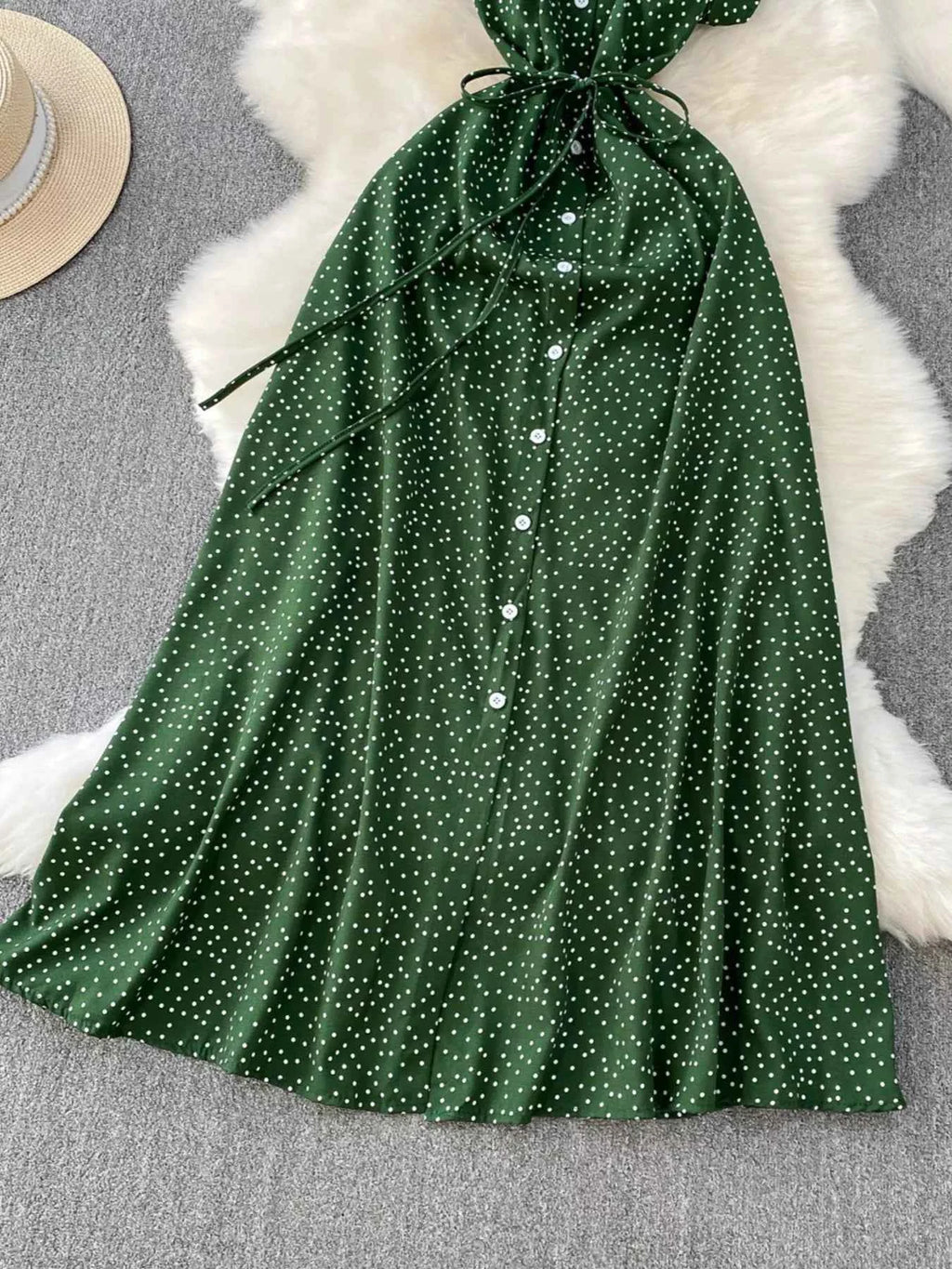 Vintage-Inspired Polka Dot Dress-Casual Dresses-Splashis-Splashis