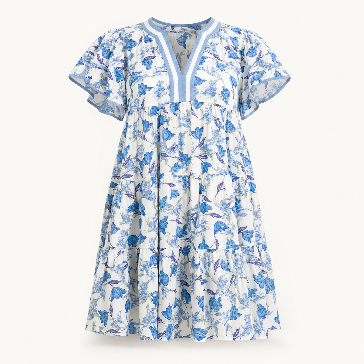 Floral Flutter Sleeve Tiered Dress product image