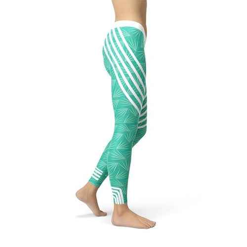 Turquoise Sports Leggings Image secondaire du produit