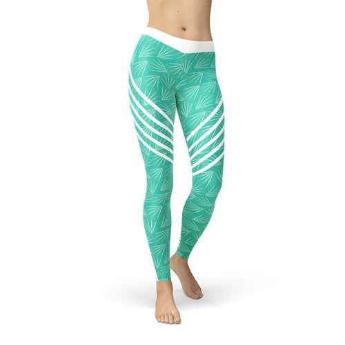 Turquoise sports leggings — primary view
