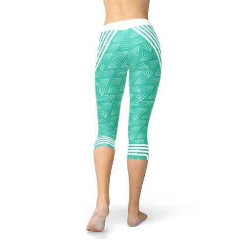 Turquoise sports capri leggings — additional view 4