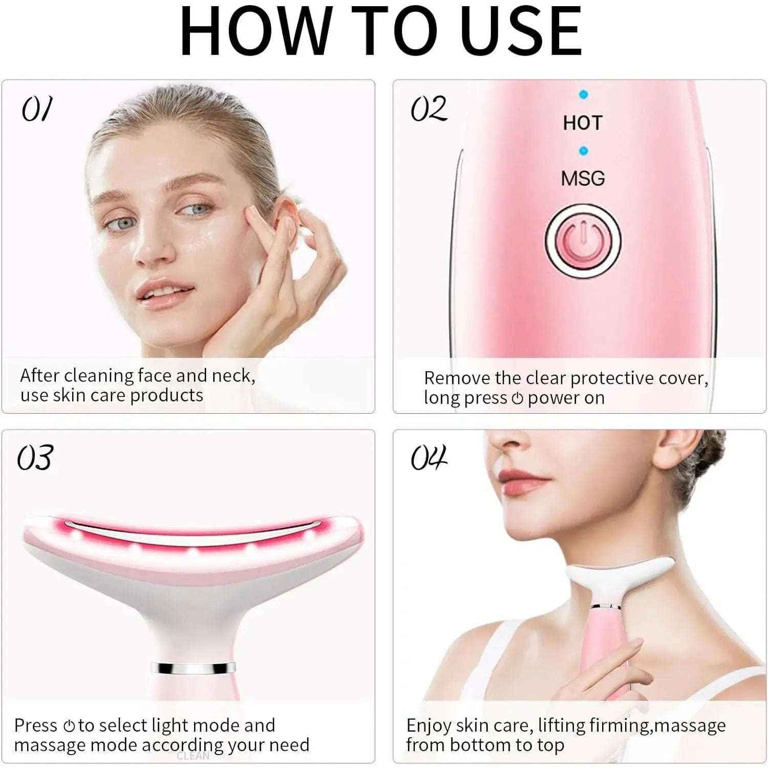 Face and neck massager with warmth — additional view 3