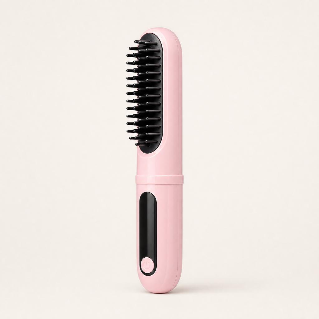 Rechargeable Heated Straightening Comb, shown in a clear product image