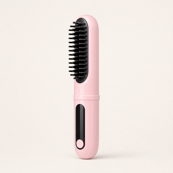 Rechargeable Heated Straightening Comb, shown in a clear product image