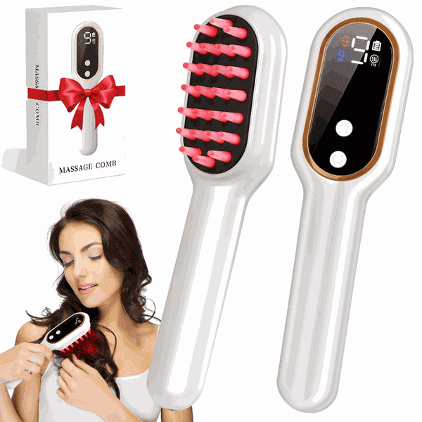 Vibrating scalp massage comb with light — primary view