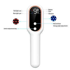 White scalp massage comb with vibrating light