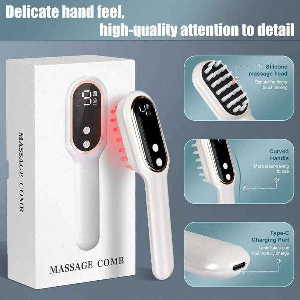Vibrating scalp massage comb with light — additional view 6