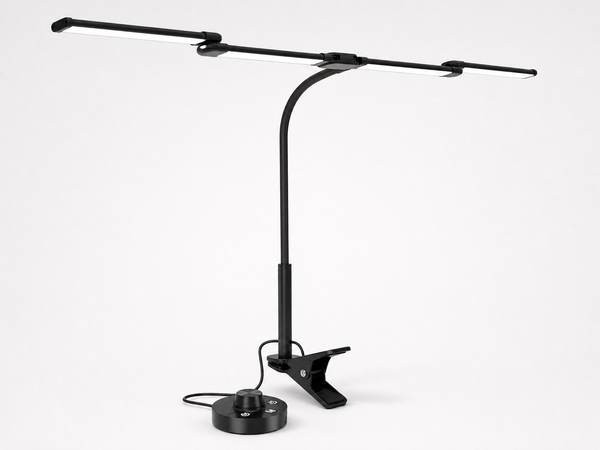 Adjustable LED Desk Lamp with Clip, shown in a clear product image