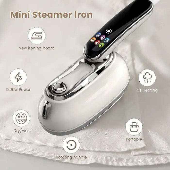 Mini Garment Steamer & Press for Effortless Wrinkle Removal, side product view