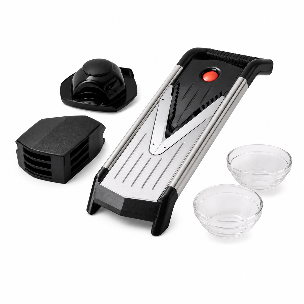 5-in-1 Vegetable Chopper Set, shown in a clear product image