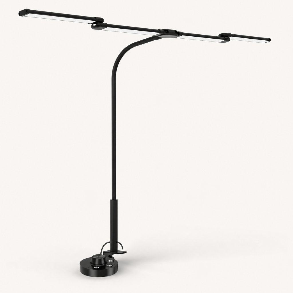 Adjustable LED Desk Lamp with Clip, front product view