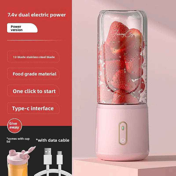 One-Touch Smoothie Maker-Food Dividers-Splashis-Color:Pink-Model:ZJ189 3.7V Li-ion 12-blade-Splashis