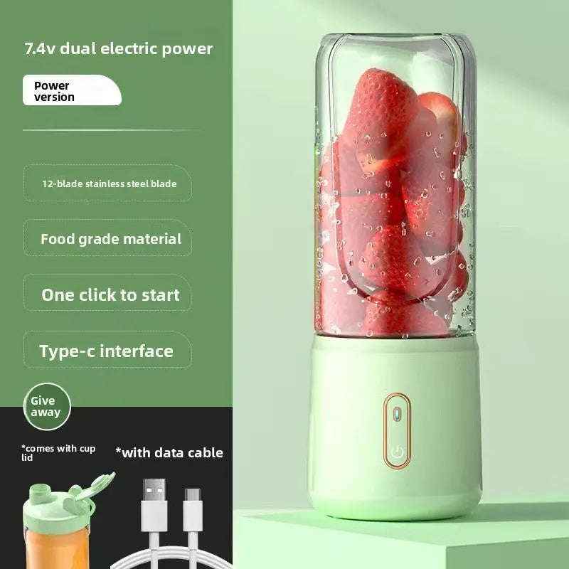 One-Touch Smoothie Maker-Food Dividers-Splashis-Color:Green-Model:ZJ189 3.7V Li-ion 12-blade-Splashis