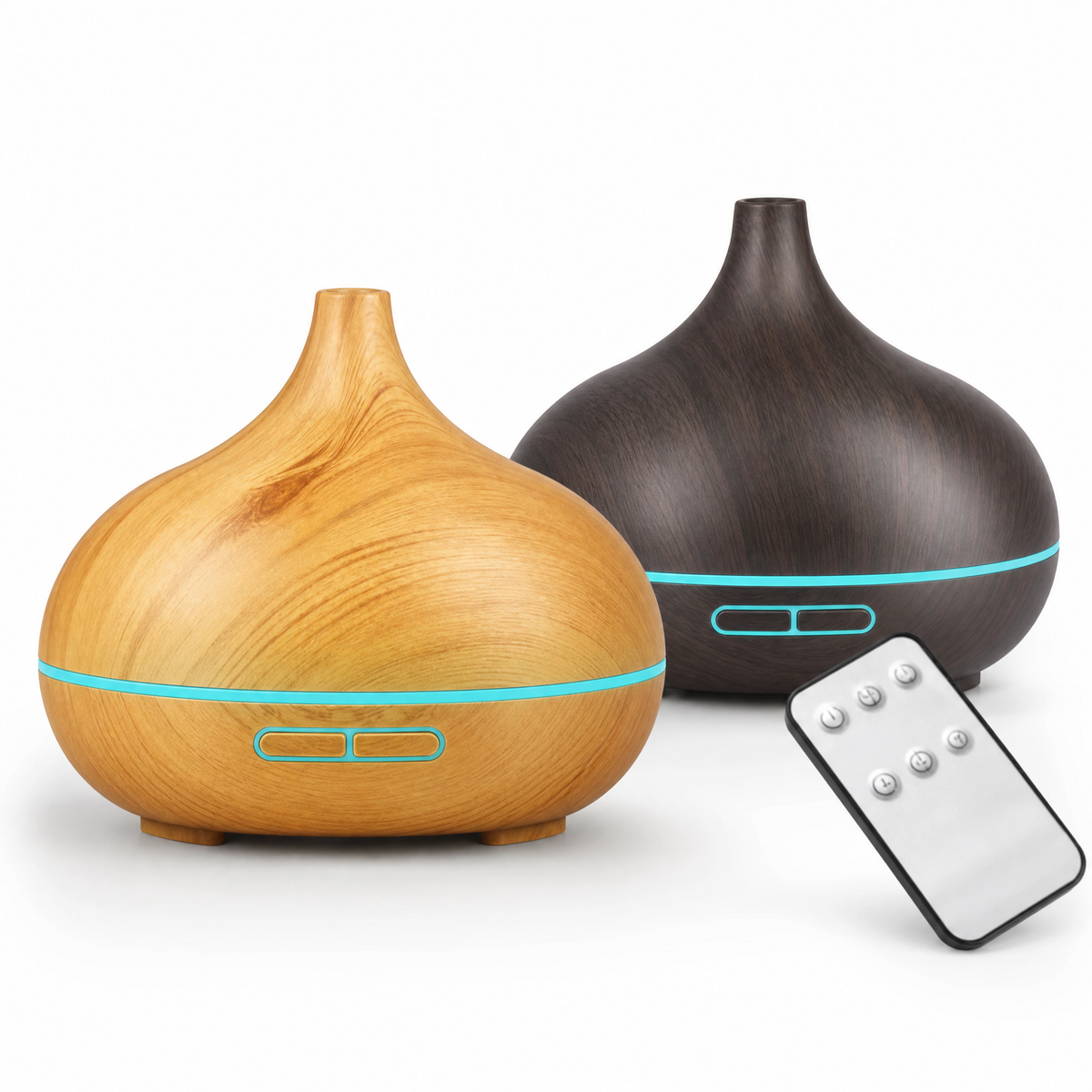 Wood-Grain Aromatherapy Diffuser 500ml — Remote, LED Light additional product view
