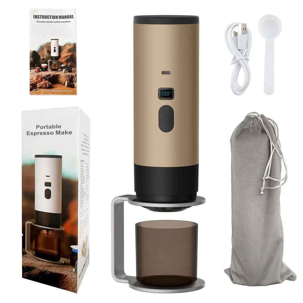 Portable Espresso Maker - Compact and Travel-Friendly Espresso Machine-Kitchen Appliances-Splashis-Color:Champagne Gold-Splashis