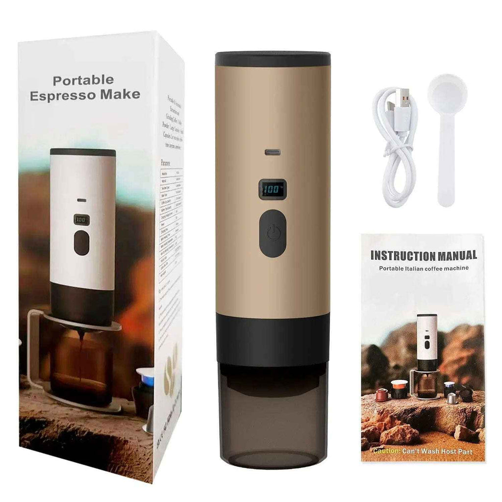 Portable Espresso Maker - Compact and Travel-Friendly Espresso Machine-Kitchen Appliances-Splashis-Color:Champagne Gold Default-Splashis