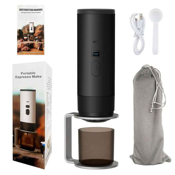 Portable Espresso Maker - Compact and Travel-Friendly Espresso Machine-Kitchen Appliances-Splashis-Color:Graphite Black-Splashis