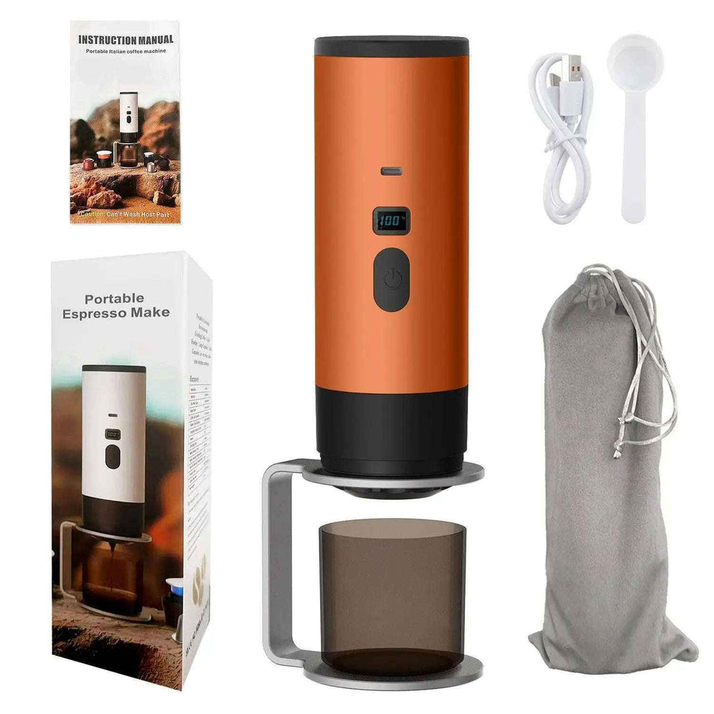 Portable Espresso Maker - Compact and Travel-Friendly Espresso Machine-Kitchen Appliances-Splashis-Color:Hermes Orange-Splashis