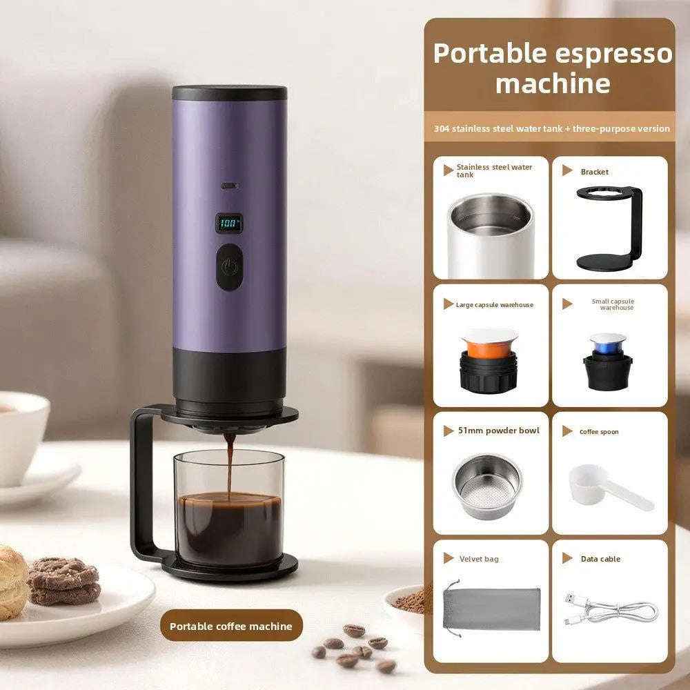 Portable Espresso Maker - Compact and Travel-Friendly Espresso Machine-Kitchen Appliances-Splashis-Color:Ver2 51Portafilter Lavender Purple-Splashis