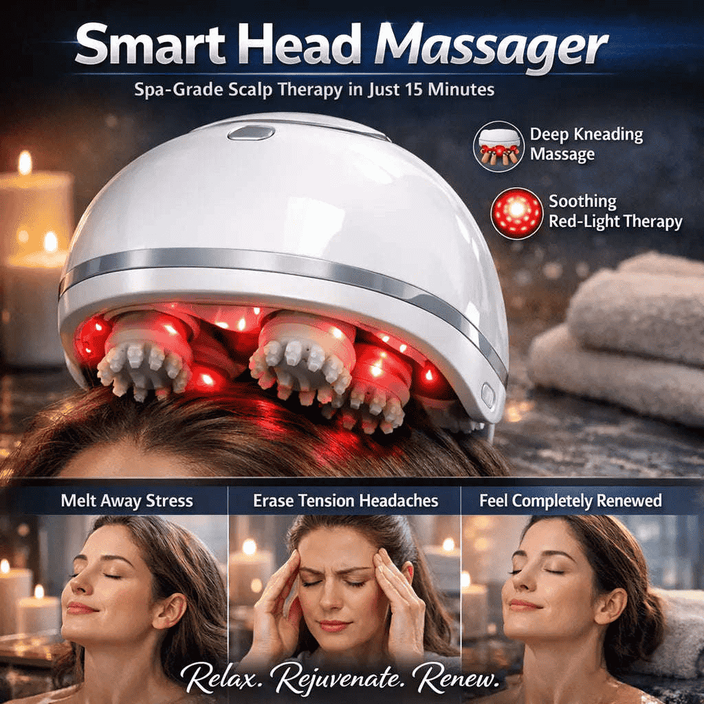 Portable head and scalp massager — primary view