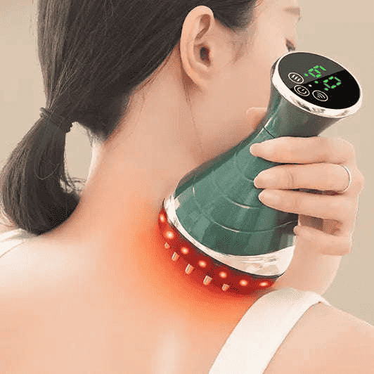 Handheld massager with warmth and light — primary view