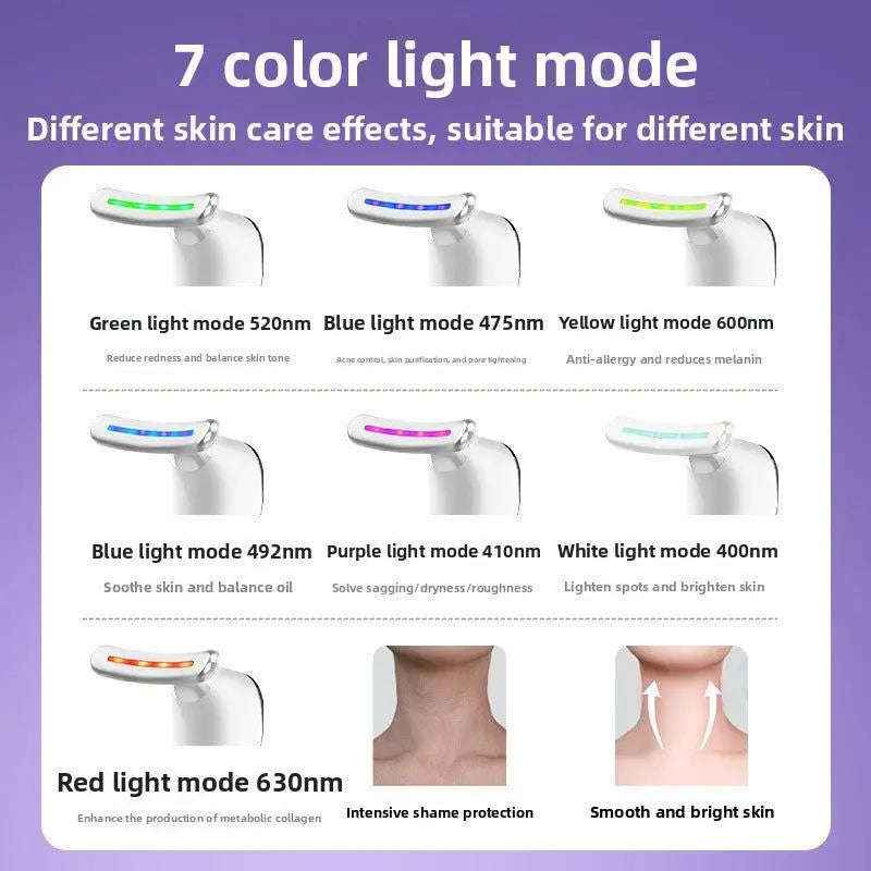 LED Neck & Face Care Device (7-Color Light), close-up product view