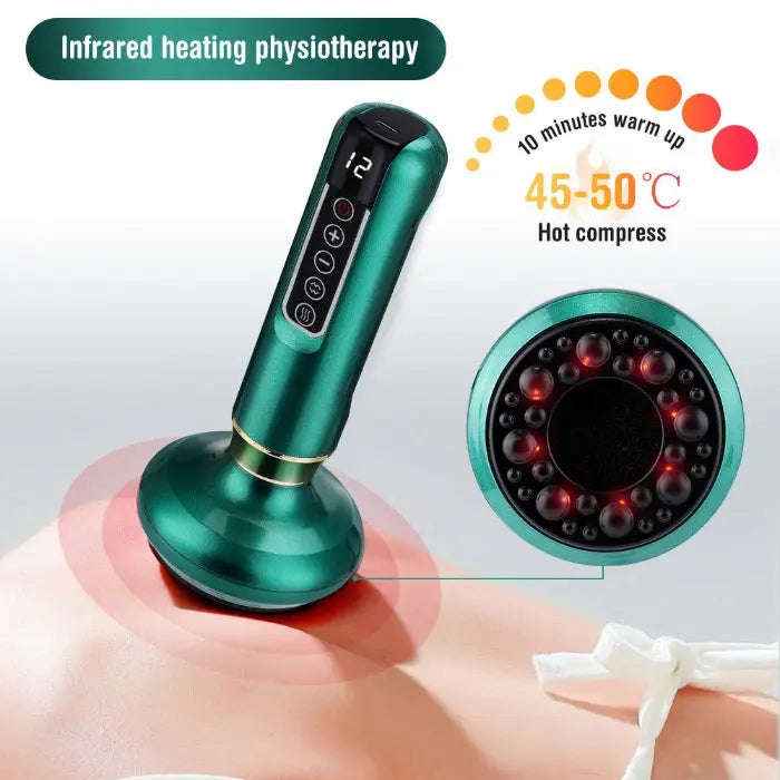Electric cupping and scraping massager with heat — primary view