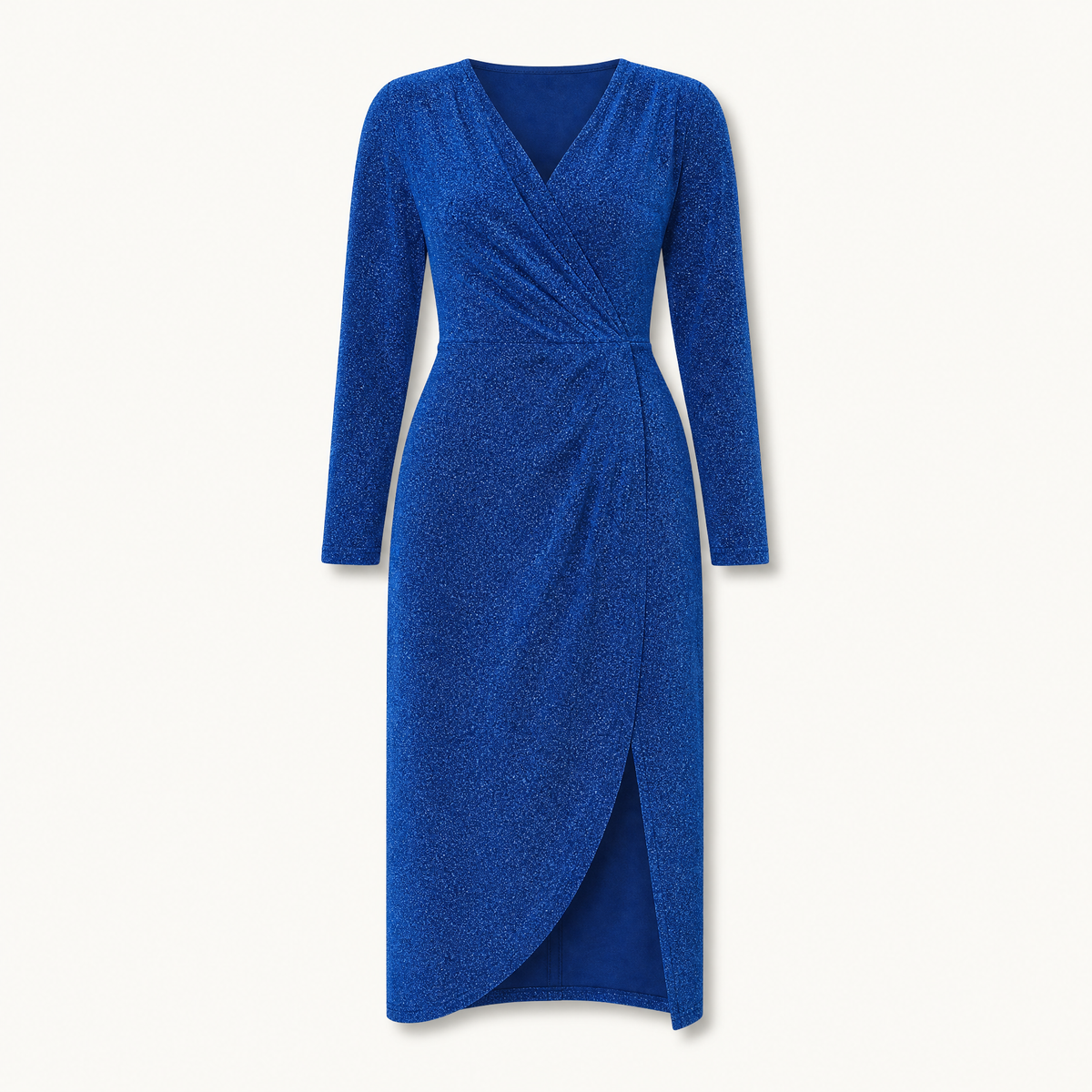 Plus Size Surplice Neck Slit Dress product image